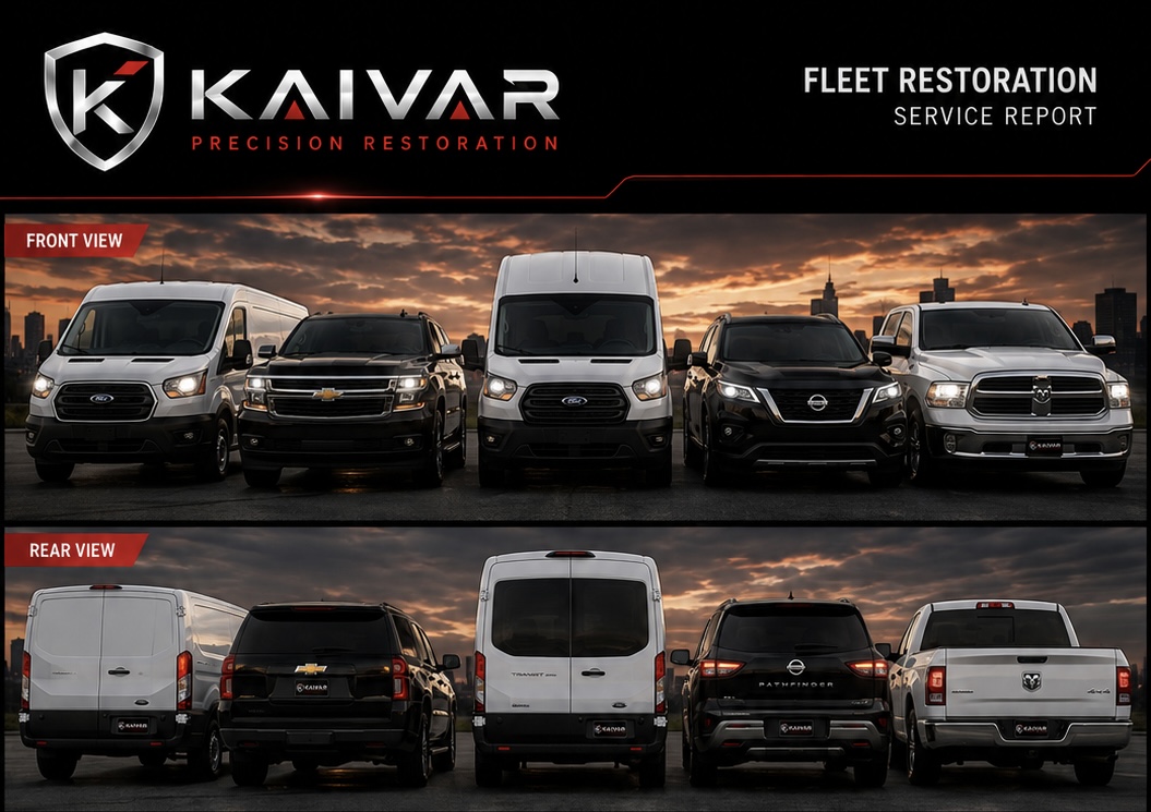 KAIVAR Fleet Restoration concept showing front and rear vehicle views